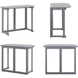 vidaXL Klappbarer Balkontisch 90 x 50 x 74 cm Massivholz Akazie - Bistro-Tisch - Bistro-Tische - Holztisch - Holztische - Grau