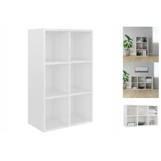 vidaXL Bücherregal/Sideboard Hochglanz-Weiß 66x30x98 cm Holzwerkstoff