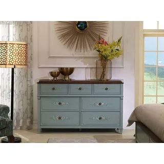 Kommode 150cm Sideboard Schrank Anrichte holz Schrank Möbel Kommoden Massivholz - Grau