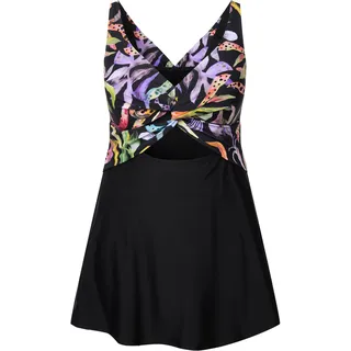 Ulla Popken, Damen, große Größen, Badekleid, Blüten, Cut-Out, Softcups, recycelt