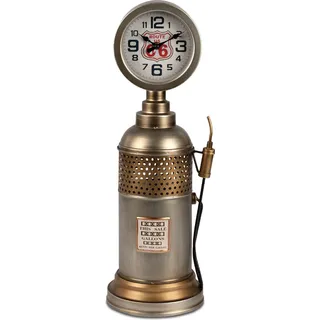 formano Metall Standuhr Zapfsäule Retro Tischuhr nostalgisch Tankstelle Design - Bunt