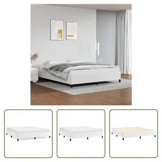 The Living Store Bettgestell Weiß 160x200 cm Kunstleder - Weiß