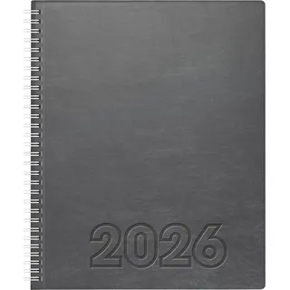 Brunnen Buchkalender Mod. Manager Wt 7 weektimer '26 | 210×260 mm, Kunstleder, grau