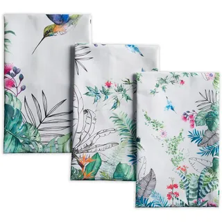 Maison d' Hermine Tropiques 100% Baumwolle Set von 3 Multi-Purpose Küchenhandtuch | Bar Handtücher | Frühling/Sommer (50 cm X 70 cm)