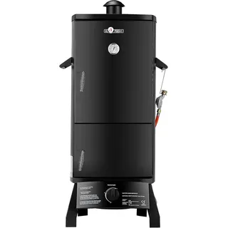 Gasgrill "PORTLAND" von | inkl. Gasschlauch und Druckminderer | inkl. Wasserschale & Smokebox | Räuchergrill | Smoker | AY 317 - Schwarz