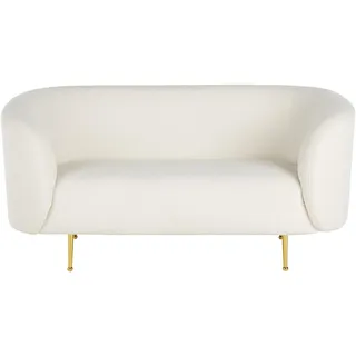 Beliani 2-Sitzer-Sofa Polyester Weiß Loen , Textil , 155x79x70 cm , Wohnzimmer, Sofas & Couches, Sofas, 2-Sitzer Sofas