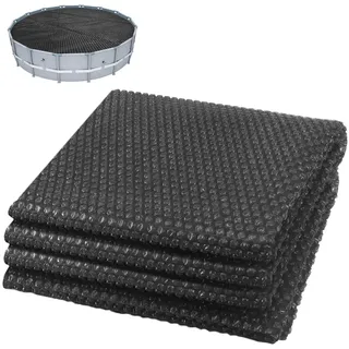 VOUNOT Pool Solarabdeckplane Rund Ø 366 cm, Premium Pool Solarplane Stärke 120 μm, Solarfolie Pool Zuschneidbar, Solarabdeckung Poolheizung Wassererwärmung Wärmeplane Schwarz