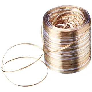 Präsent RAFFIA PEARL-Multicolour Bastband braun / gold / silber, 50 m metallic Dekoband für Präsente, zum Verzieren & Basteln, Geschenkband für feierliche Anlässe