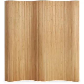 Homestyle4u Paravent 250/200 cm Hellbraun Raumteiler Bambus , Naturmaterialen , 250x195x1 cm , Wohnzimmer, Raumteiler, Paravents