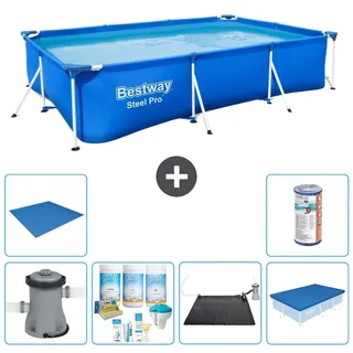 Bestway Steel Pro Rechteckig - 300x201x66 cm - 7-teilig S21562 - Blau