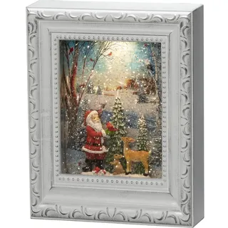 Konstsmide Wasserlaterne Einheitsgröße Weihnachtsmann mit Tieren antik weiß