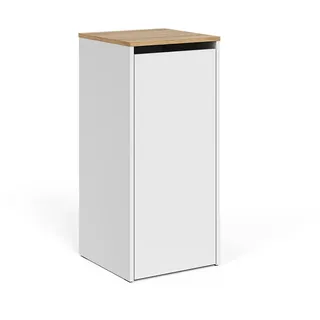 Vicco Badschrank Viktor Weiß/Artisan 40.2 x 88.2 cm mit Wäschkorb , Holzwerkstoff , Rechteckig , 40.2x88.2x40.5 cm , Badezimmer, Badmöbel, Midischränke