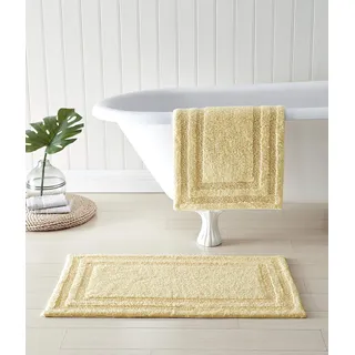Tommy Bahama, Badezimmerteppiche, Baumwoll-Badematte, sehr saugfähig, Küsteninspiriertes Design (Isla-Gelb, 2 Stück)