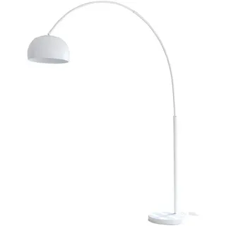 P & B Bogenleuchte , Weiß , Metall , rund , 165x195x33 cm , Lampen & Leuchten, Innenbeleuchtung, Stehlampen, Bogenlampen