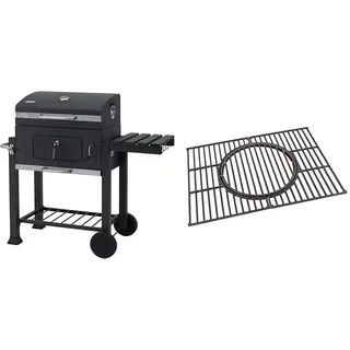 tepro Holzkohlegrill (Grillwagen) Toronto Click Grillfläche ca. 56 x 41,5 cm, mit Deckel Auf-und Abbau ohne Schrauben, Maße ca. 115 x 67 x 107 cm + Universal Guss-Grillrost-Set mit Rost-in-Rost-System