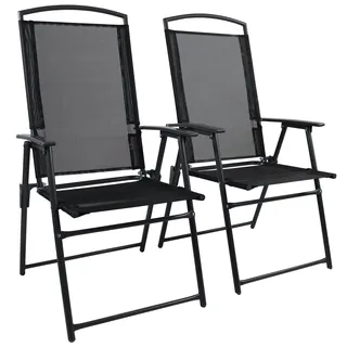 VCM Gartenstuhl Hochlehner 61 x 56 x 105 cm grau 2 St.
