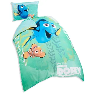 Herding DISNEY FINDET DORIE Bettwäsche-Set, Wendemotiv, Bettbezug 160 X 210 cm, Kopfkissenbezug 50 x 70 cm, Baumwolle/Renforcé