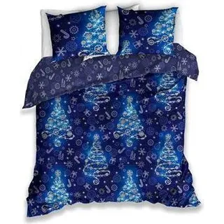 Weihnachten Bettbezug Weihnachtsbaum mit Lichtern 200 x 220 cm - Bunt