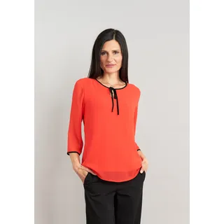 Chiffonbluse SEIDEL MODEN "Exklusiv bei OTTO", Damen, Gr. 54, rot, Web, Obermaterial: 100% Polyester. Obermaterial 2: 95% Viskose, 5% Elasthan, unifarben mit Farbeinsätzen, normal Po-bedeckend, Rundhals, gerader Abschluss, Blusen Chiffonbluse, in eleganter 2 in 1 Optik - MADE IN GERMANY, Topseller
