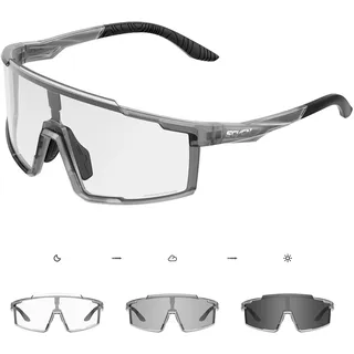 SCVCN Photochromatische Selbsttönend Fahrradbrille für Herren Damen Klar Rennrad Brille MTB Sportbrille Radbrille UV400 Sportsonnenbrille Radsport Radfahren S121