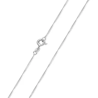 MATERIA Gekordelte Panzerkette Silber 925 diamantiert - feine Silber-Kette 1mm Halskette Damen K43-50 cm
