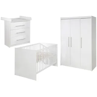 Roba Babyzimmer-Set Maren, mit schmaler Wickelkommode, 3-teilig , Weiß , Holzwerkstoff , 76x80x142 cm , Babymöbel & Kindermöbel, Babyzimmer