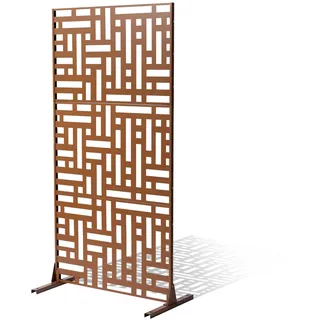 Vevor Paravent, 120x50,8x193 cm, Sichtschutz für den Außenbereich, freistehende Trennwand, Raumtrenner mit Ständer, dekorativer Raumteiler für Balkon, Terrasse, Innenbereich, Whirlpool, Braun