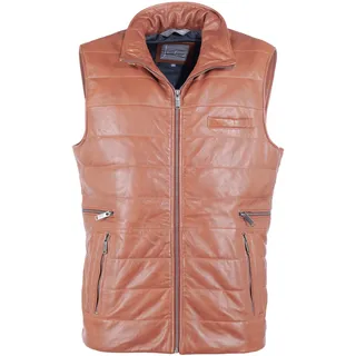 Lederweste JCC "Lederweste 3102179", Herren, Gr. 52, braun (cognac), Obermaterial: 100% Lammnappaleder LANA. Futter: 100% Polyester PES., Westen Lederweste