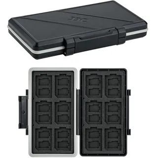 JJC Speicherkarten Etui Tasche Aufbewahrung für 24 Micro SD SDXC SDHC + 12 SD SDXC SDHC, Wasserdicht Speicherkartenetui Speicherkarten Schutzbox Tragetasche Karten Case Box - Memory Card Case