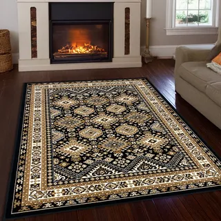Teppich OTTO HOME "Diantha" Gr. 8, braun (dunkelbraun), B:280cm H:7mm L:380cm, Kunstfaser, Teppiche, Teppich, Orient-Optik, mit Bordüre, Kurzflor, pflegeleicht, elegant, weich