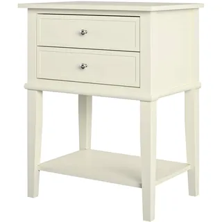 dhp furniture Nachttisch mit 2 Schubladen 55 x 39 x 71 cm Weiß