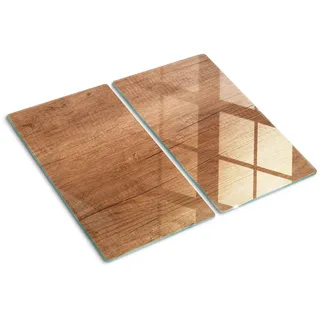 Tulup Schneidebrett Herdabdeckplatte Kochplattenabdeckung Gehärtetes Glas Spritzschutz Abdeckung 2x30x52 cm Braun - Holz