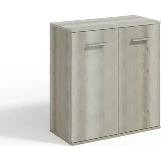 Masseno Kommode GIACOMO IV 75 cm Sideboard mit 2 Türen für Wohnzimmer Schlafzimmer Modern 75x33x85 cm Hellgrau / Hellgrau - Hellgrau