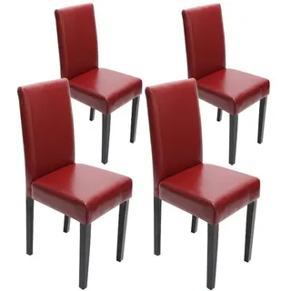 Mendler Esszimmerstuhl Littau Kunstleder rot 4er Set