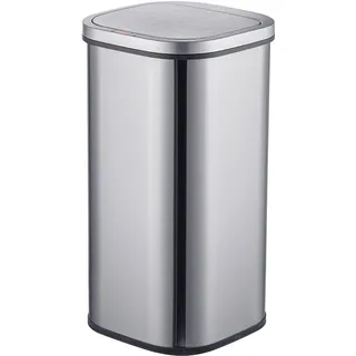 Relaxdays Mülleimer 30 l Silber