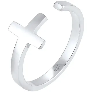 Elli Ring Kreuz Glaube Geo Größenverstellbar in 925 Sterling Silber