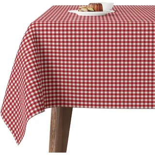Martina Home Tischdecke mit Teflonbeschichtung Petit Vichy, 220 x 140 cm, Rot