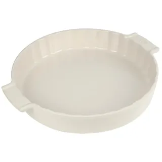 Peugeot - Runde Tarteform aus Keramik - 33 cm x 28 cm x 5,4 cm - Fassungsvermögen: 2,2 L - 10 Jahre Garantie - Ecru