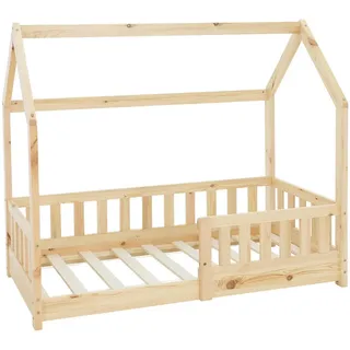ML-Design Kinderbett mit Dach 70 x 140 cm Kiefer massiv natur beige