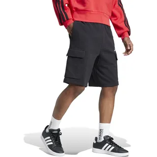 adidas Essentials Feel Cozy Cargo Shorts Black/White S