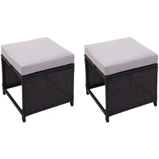 MCW Hocker Poly-Rattan 40 x 35 x 40 cm Schwarz
