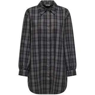 ONLY Damen Onlimma L/S Ovs Check Shacket Xt PNT Mantel, Grau, L
