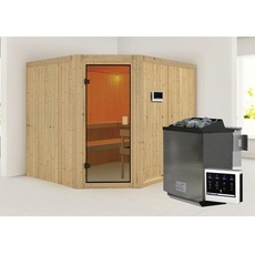Bild von Sauna Horna inkl. 9 kW Bio-Ofen mit externer Steuerung, für 5 Personen - beige