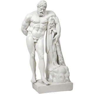 Design Toscano Herkules-Statue von Farnese, 28 x 38 x 76 cm, Handgegossenes Polyresin, Antikes Stein-finish, Freistehend, Klassisch, Garten-Statue