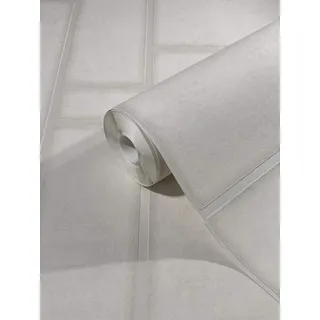 marburg Tapete Weiß Beige in Betonoptik mit glänzenden Streifen Grafische Metallic Vliestapete für Wohnzimmer oder Schlafzimmer Made in Germany 10,05 x 0,53m