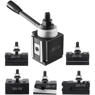Vevor Schnellwechsel-Werkzeughalter-Set, 6-teilig, Werkzeughalter, passend für Mini-Drehmaschinen und Metalldrehmaschinen mit 152,4-305mm Umlaufdurchmesser, langlebiges Stahlmaterial