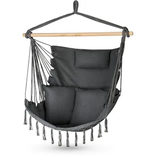 Outtec Hängesessel mit Kissen 100x130x75cm, bis 150 kg, Hängeschaukel Outdoor mit Kissen, Boho Hängesessel ohne Gestell Für Garten und Zimmer, Hängestuhl Outdoor, Hängesitz Schaukel für Erwachsene