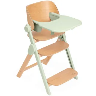 Chicco Hochstuhl , Buchefarben, Olivgrün , Holz, Kunststoff , Buche , 44x63-83x55 cm , Fußstütze verstellbar, Essbrett abnehmbar, in Liegefläche verstellbar, zusammenklappbar , Babymöbel & Kindermöbel, Babyzimmer, Hochstühle