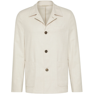 Sakko BUGATTI, Herren, Gr. 58, beige (ecru), 78% Baumwolle, 22% Polyester, normal, Manschette, Sakkos Sakko, mit Umlegekragen