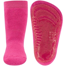 EWERS Stoppersocken SoftStep Uni, Socken mit Anti-Rutsch-Sohle für Jungen und Mädchen, 1 Paar rutschfeste Kindersocken mit Gummisohle, Phlox (Pink), Größe 31-34